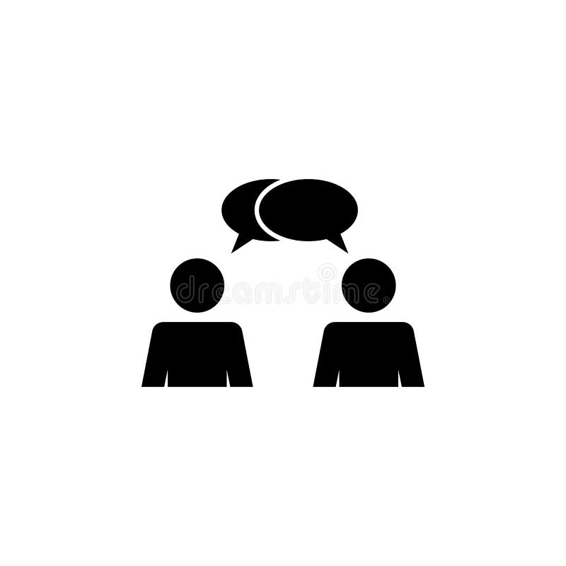 Pictogramă dialog două persoane. vector simplu glif plat al pictogramelor de persoane pentru site-ul Web ui și Ux sau pentru aplic vector illustration