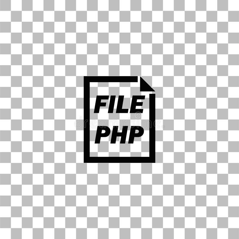 Pictogramă fișier PHP plat. Fișier PHP. pictograma Plan negru pe fundal transparent. pictograma pentru proiectul dvs.
