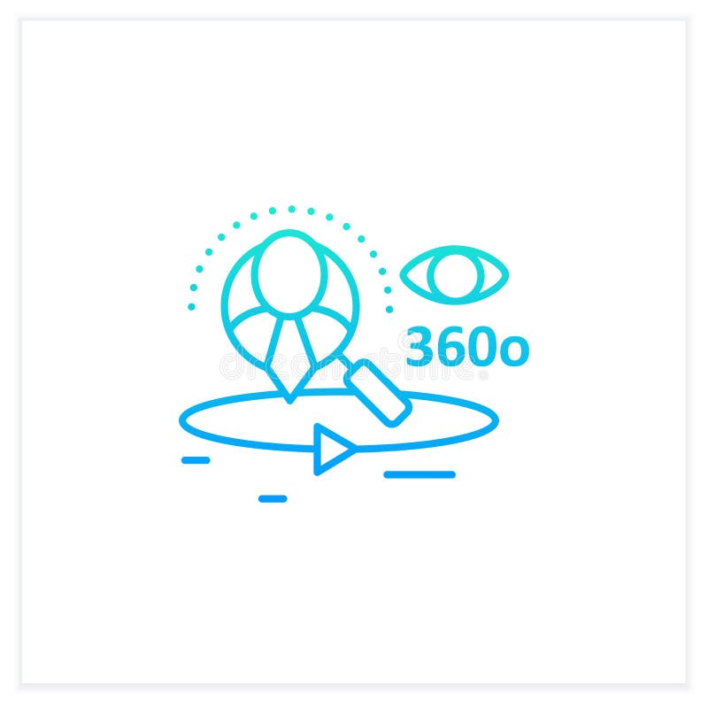 Pictogramă gradient vizualizare client 360 grade royalty free illustration