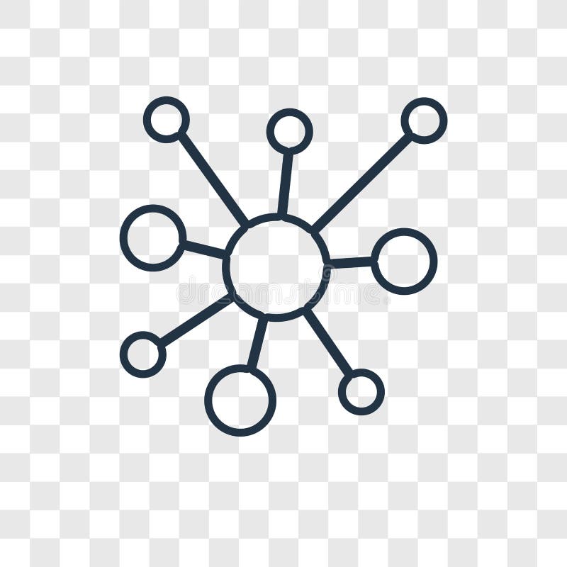 Pictogramă liniară vectorială pentru conceptul de rețea, izolată pe suport transparent vector illustration