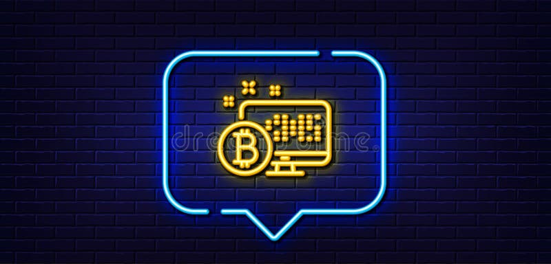 Pictogramă linie bitcoin. indicator de criptare. bulă de vorbire deschisă. vector vector illustration