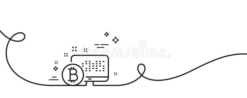 Pictogramă linie bitcoin. indicator de criptare. linie continuă cu curbă. vector vector illustration