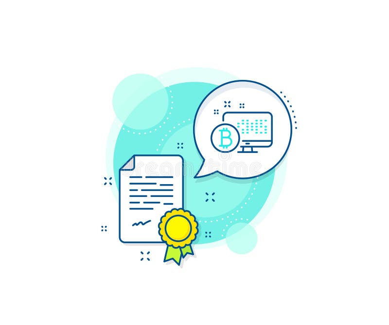 Pictogramă linie bitcoin. indicator de criptare. vector vector illustration