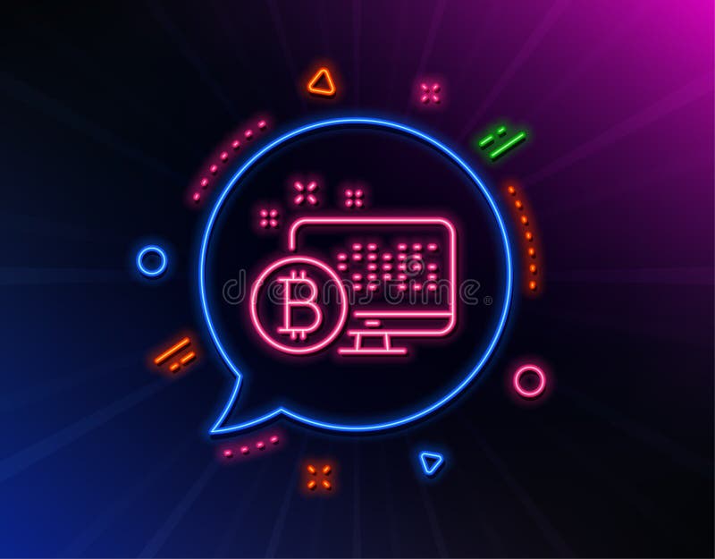 Pictogramă linie bitcoin. indicator de criptare. vector vector illustration