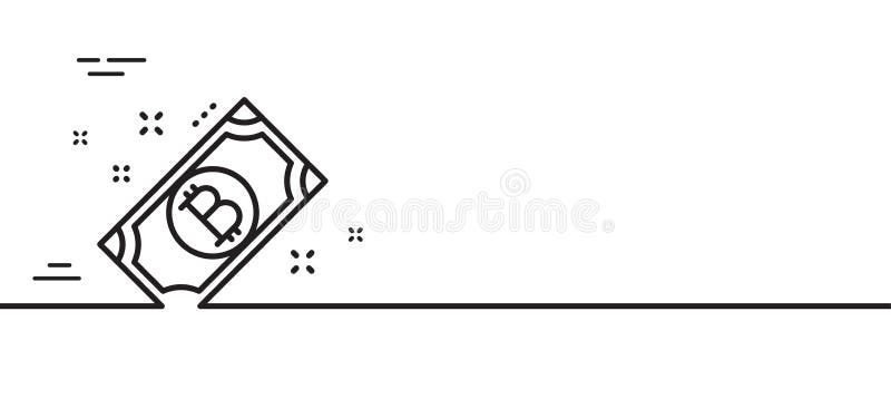 Pictogramă linie bitcoin. indicator de numerar pentru criptare. banner de tipar linie minim. vector vector illustration