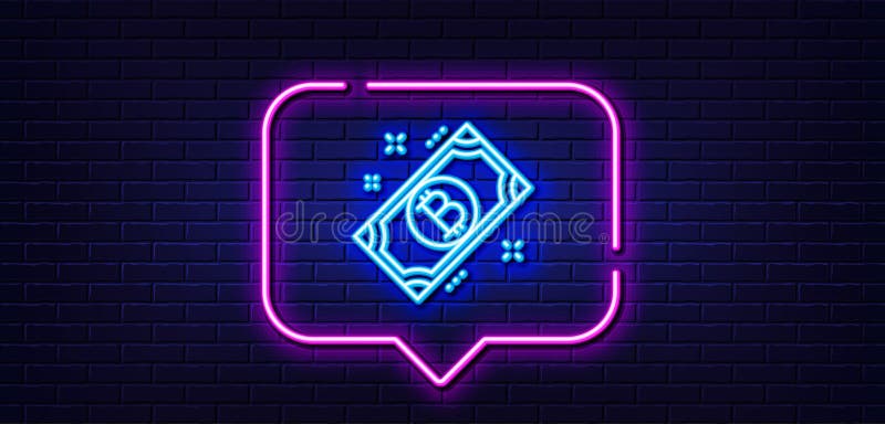 Pictogramă linie bitcoin. indicator de numerar pentru criptare. bulă de vorbire deschisă. vector vector illustration