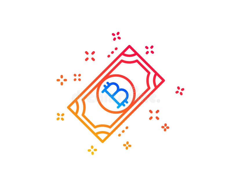 Pictogramă linie bitcoin. indicator de numerar pentru criptare. vector vector illustration