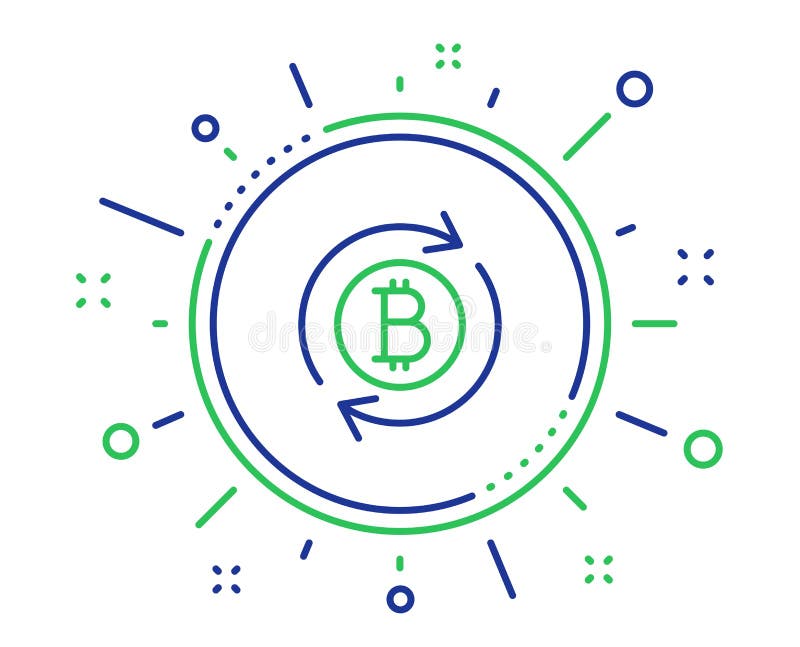 Pictogramă linie bitcoin. semn monedă criptomonedă de reîmprospătare. vector royalty free illustration