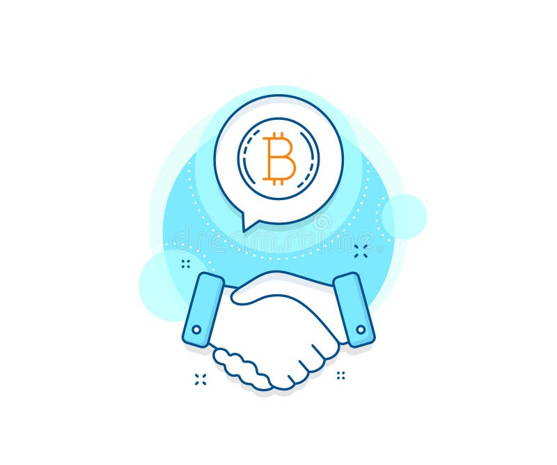 Pictogramă linie bitcoin. simbol monedă criptomonedă. vector stock illustration