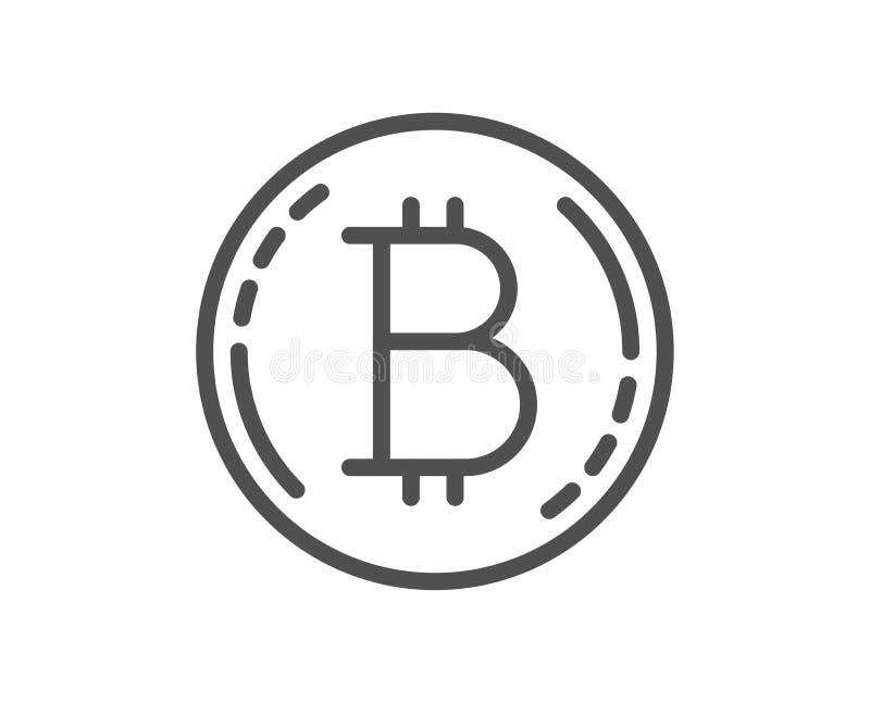 Pictogramă linie bitcoin. simbol monedă criptomonedă. vector stock illustration