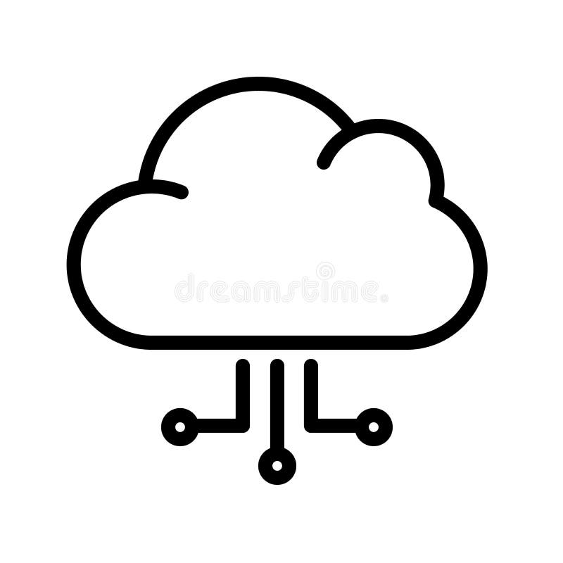 Pictogramă linie de calcul cloud royalty free illustration
