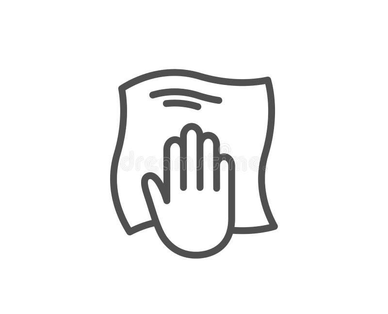 Pictogramă linie de curățare. ștergeți cu o cârpă. royalty free illustration