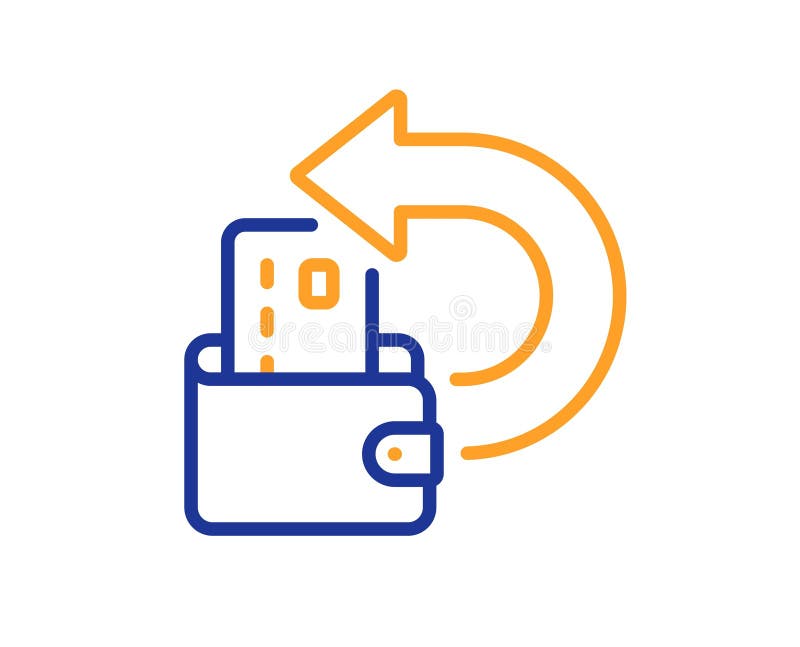 Pictogramă linie de rezervă pentru numerar. semn cu card de credit. vector royalty free illustration
