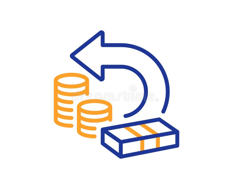 Pictogramă linie de rezervă pentru numerar. semn de returnare. vector vector illustration