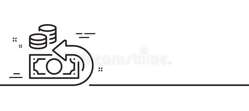 Pictogramă linie de rezervă pentru numerar. semn de returnare. vector royalty free illustration
