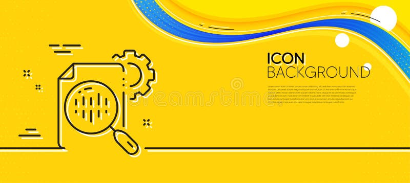 Pictogramă linie de statistică seo. setări indicator cogrodă. gestionarea traficului. banner galben linie minimă. vector stock illustration