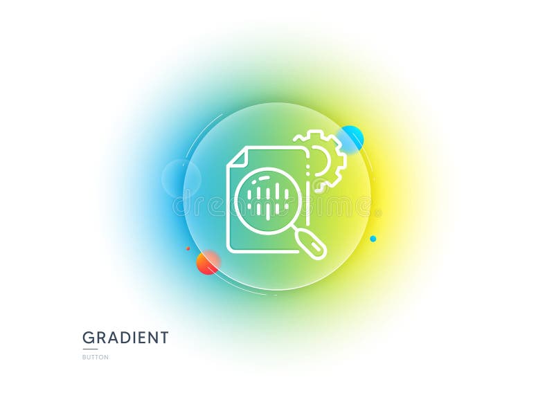 Pictogramă linie de statistică seo. setări indicator cogrodă. gestionarea traficului. buton de neclaritate gradient. vector vector illustration