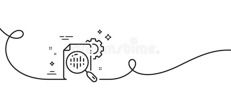 Pictogramă linie de statistică seo. setări indicator cogrodă. gestionarea traficului. linie continuă cu curbă. vector royalty free illustration
