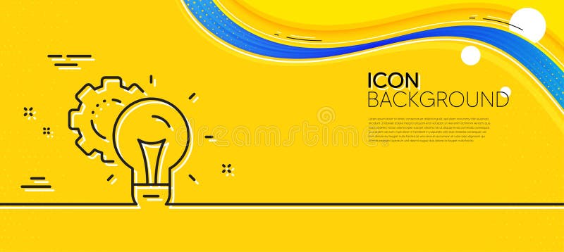 Pictogramă linie de transmisie idee. setări indicator cogrodă. proces de lucru. banner galben linie minimă. vector stock illustration