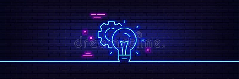 Pictogramă linie de transmisie idee. setări indicator cogrodă. proces de lucru. efectul de strălucire luminoasă neactivată. vector royalty free illustration