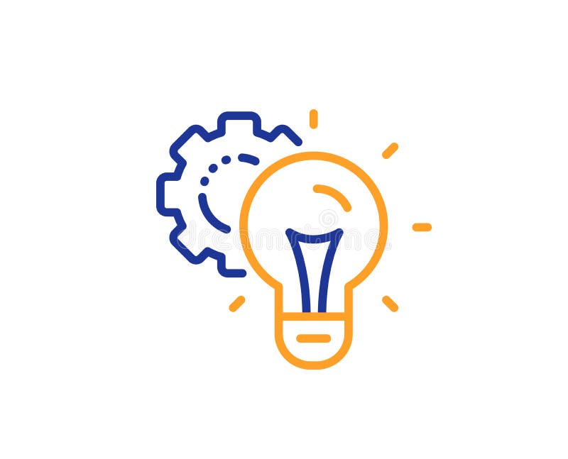 Pictogramă linie de transmisie idee. setări indicator cogrodă. proces de lucru. vector royalty free illustration
