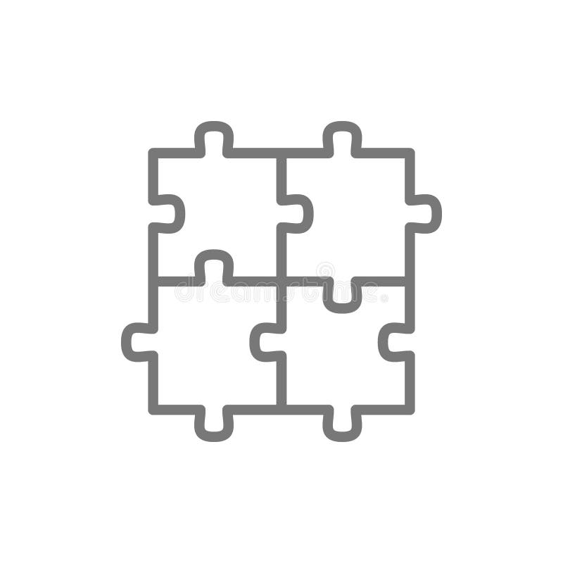 Pictogramă linie rezolvare problemă de integritate pătrat puzzle. stock illustration
