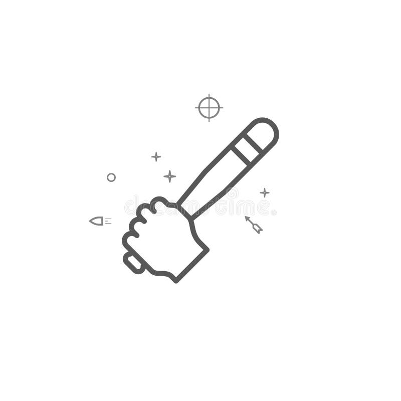 Pictogramă linie vectorială simplă a barei de baseball. simbol pictogramă simbol. fundal luminos. contur editabil stock illustration