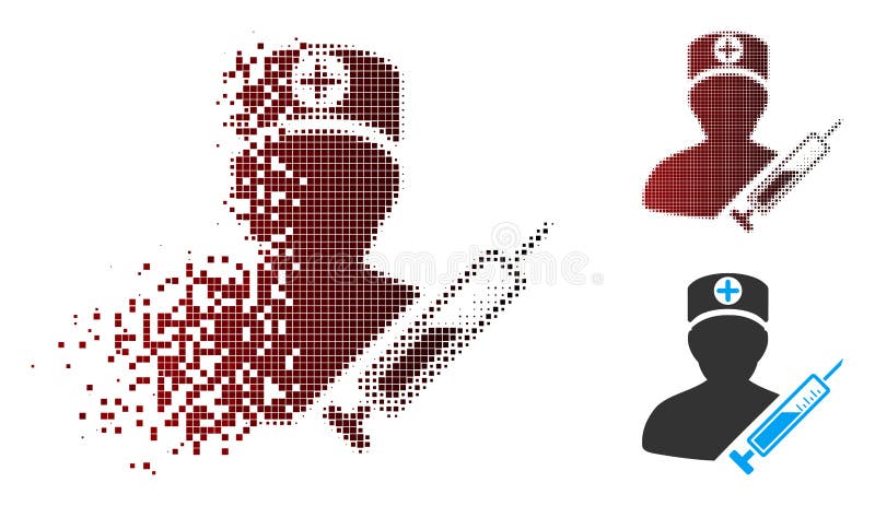 Pictogramă medic semiton pixeli fragmentați royalty free illustration