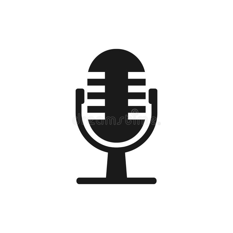 Iconiță microfon. Ilustrație vectorială, design plat royalty free illustration
