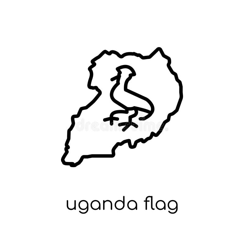 Pictogramă pavilion Uganda. drapelul pentru un vector liniar modern și modern, Uganda i royalty free illustration