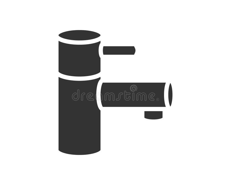 Pictogramă robinet modern elegant. Siluetă neagră minimalistă a unui dispozitiv perfect pentru proiectarea băilor sanitare sau con royalty free illustration