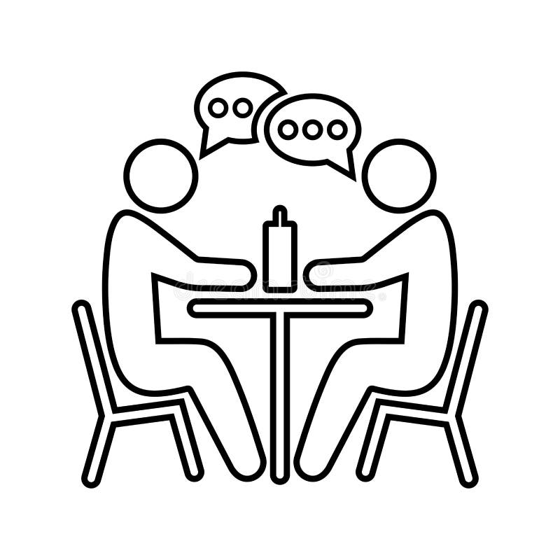 Pictogramă schiță pentru omul de conversație de afaceri. vector grafic linie royalty free illustration