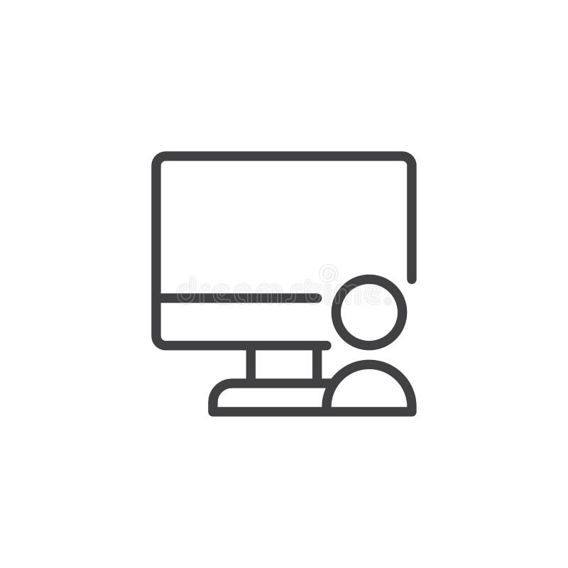Pictogramă schiță utilizator computer stock illustration