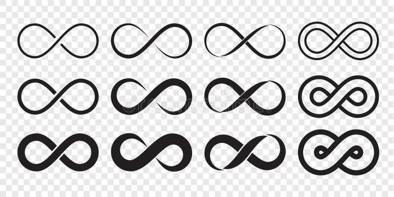 Pictogramă siglă infinită vector vectorial de linie infinit infinit stock illustration