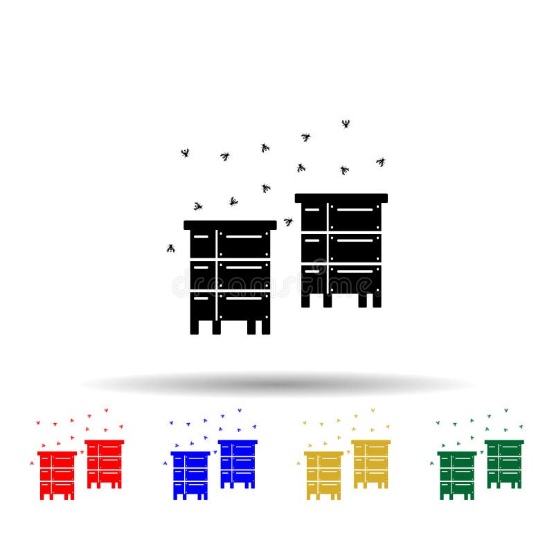 Pictogramă stil multi-color pentru stup. vector simplu glif plat al pictogramelor apicultorului pentru site-ul Web ui și Ux sau pe vector illustration