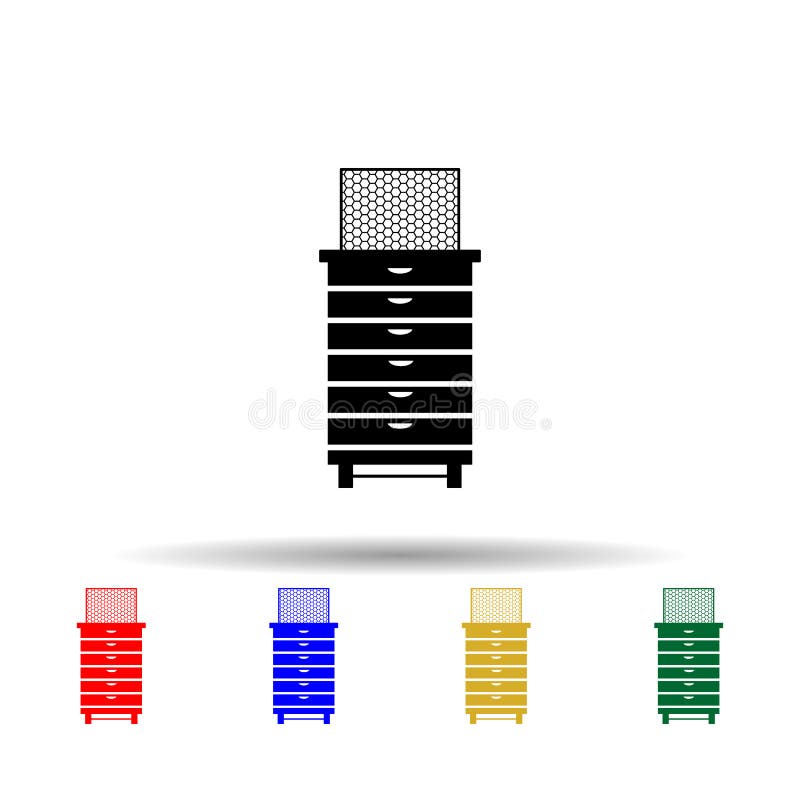 Pictogramă stil multicolor în limba engleză. vector simplu glif plat al pictogramelor apicultorului pentru site-ul Web ui și Ux sa vector illustration