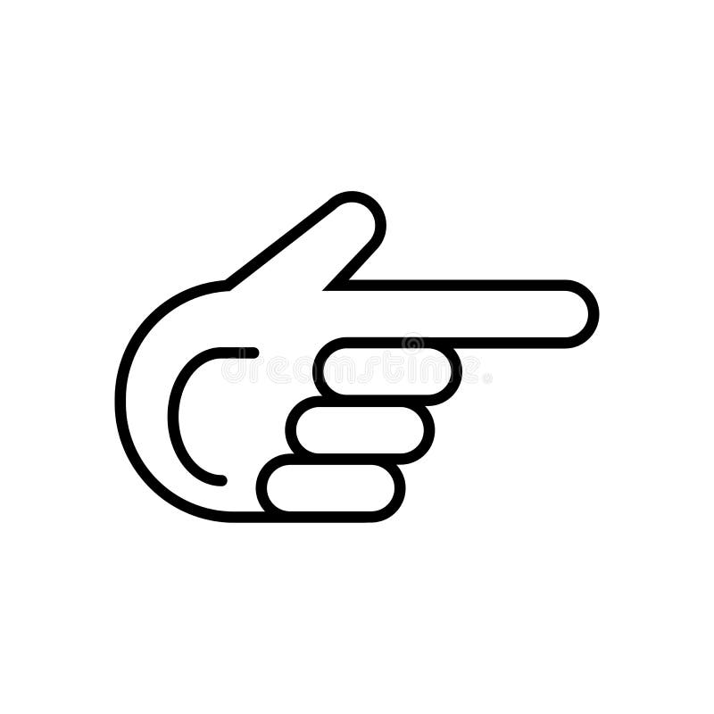 Pictogramă vectorială cu degetul arătând cu degetul. direcție. stock illustration