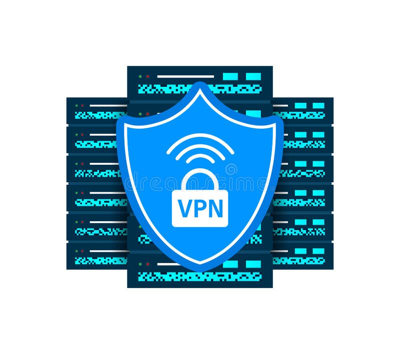 Pictogramă VPN. rețea virtuală privată. securitatea informatică. acces securizat la site-ul web și confidențialitate. vector illustration