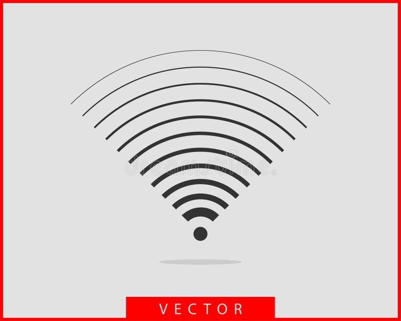 Pictogramă wi gratuit. simbol vectorial al zonei de conexiune. semnal unde radio stock illustration