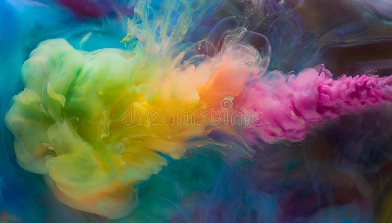 Pictura Stropire Colorată Fum Apă Abstractă Artă Creativă Tapet Imagine de înaltă rezoluție stock illustration