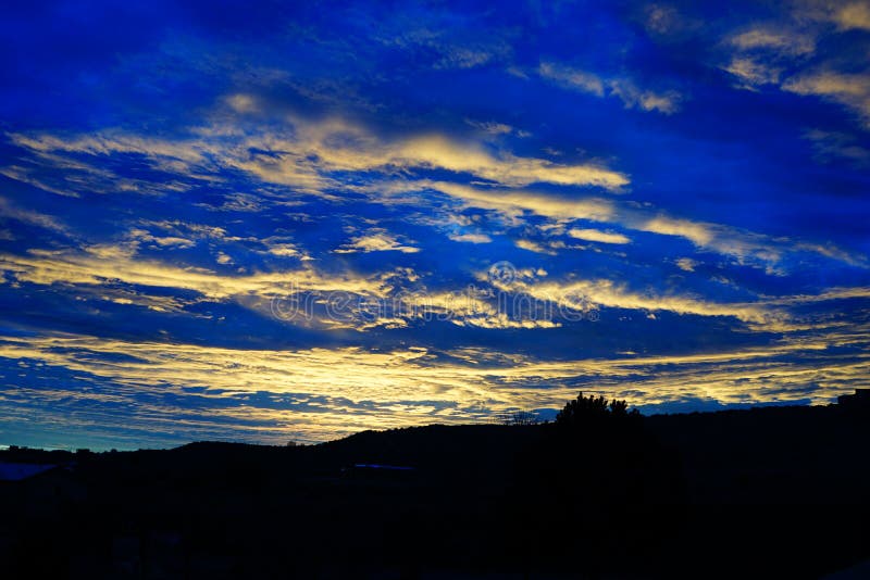 A bright blue sunset in New Mexico royalty free stock images A bright blue sunset in New Mexico royalty free stock images