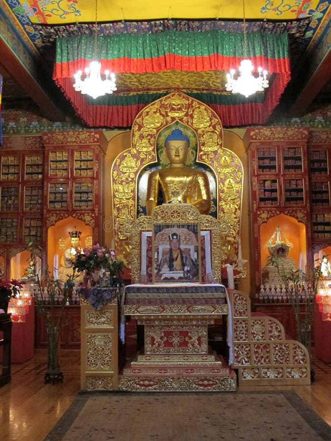 Buddha statue, Karma Triyana Dharmachakra Tibetan Buddhist Monastery stock photo