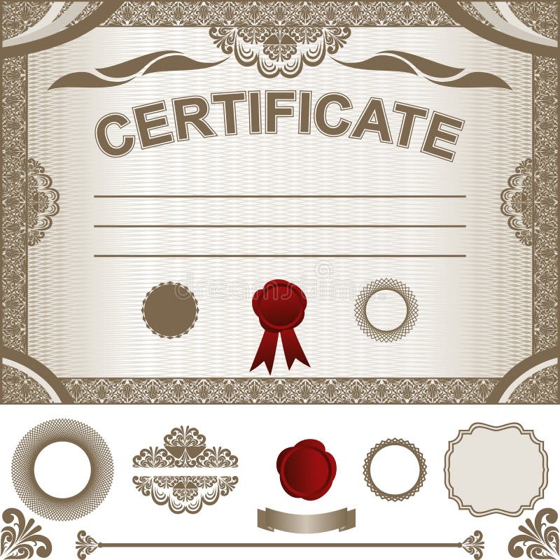 On a picture a Certificate Template with additional design elements is presented.