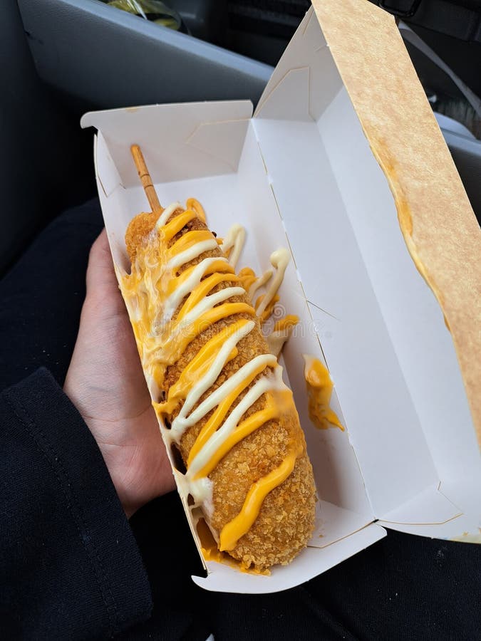 Die Cut of Cheese Corndog , Hotdog Style Korean Street Food Popular Stock Image - Image of fast, popular: 237541983