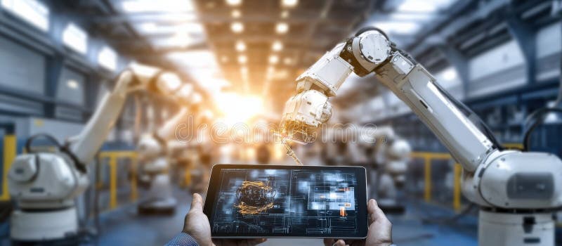 Industrial Automation and Digital Control stock illustration
