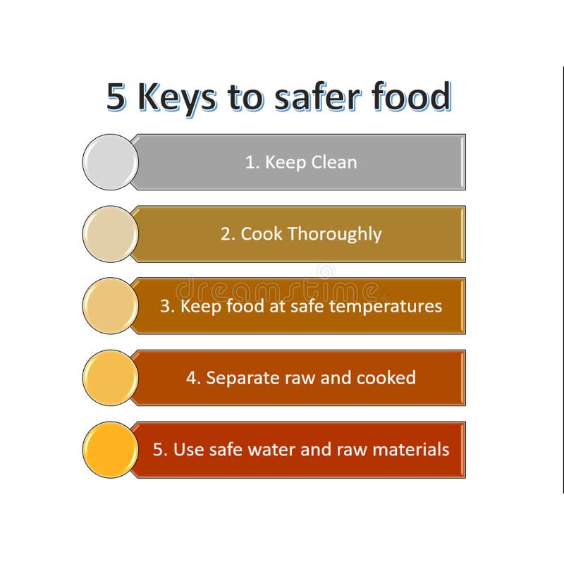 Keys To Safer Food Food Safety System Concept Stock Illustration Illustration Of Programs