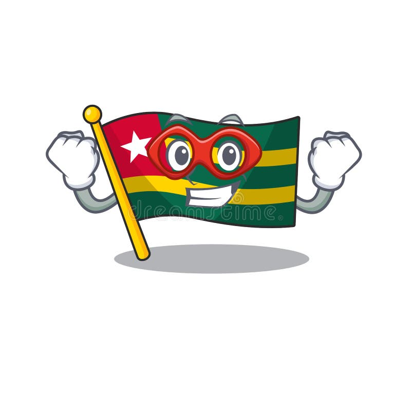 A picture of flag togo Scroll dressed as a Super hero vector illustration