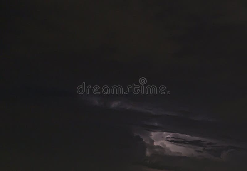 Picture of a Flash in the Night Sky with Glowing Clouds Stock Photo