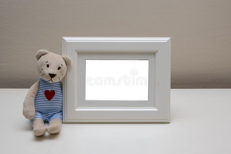 Picture Frame on White Table Stock Image Image of pain, mock 182896825