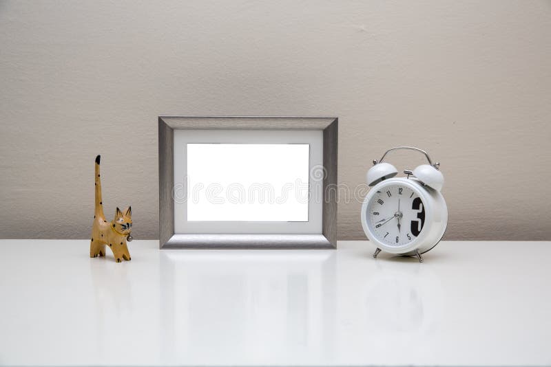 Picture Frame on White Table Stock Photo Image of mock, desk 182896848